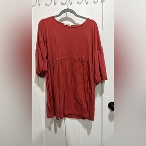 Rust Red Flowy Dress